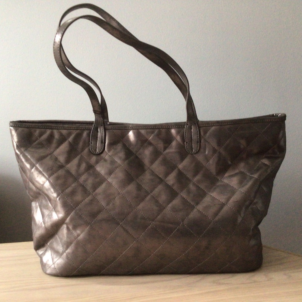 New Donna Dixon  Large brown Quilted Tote Bag